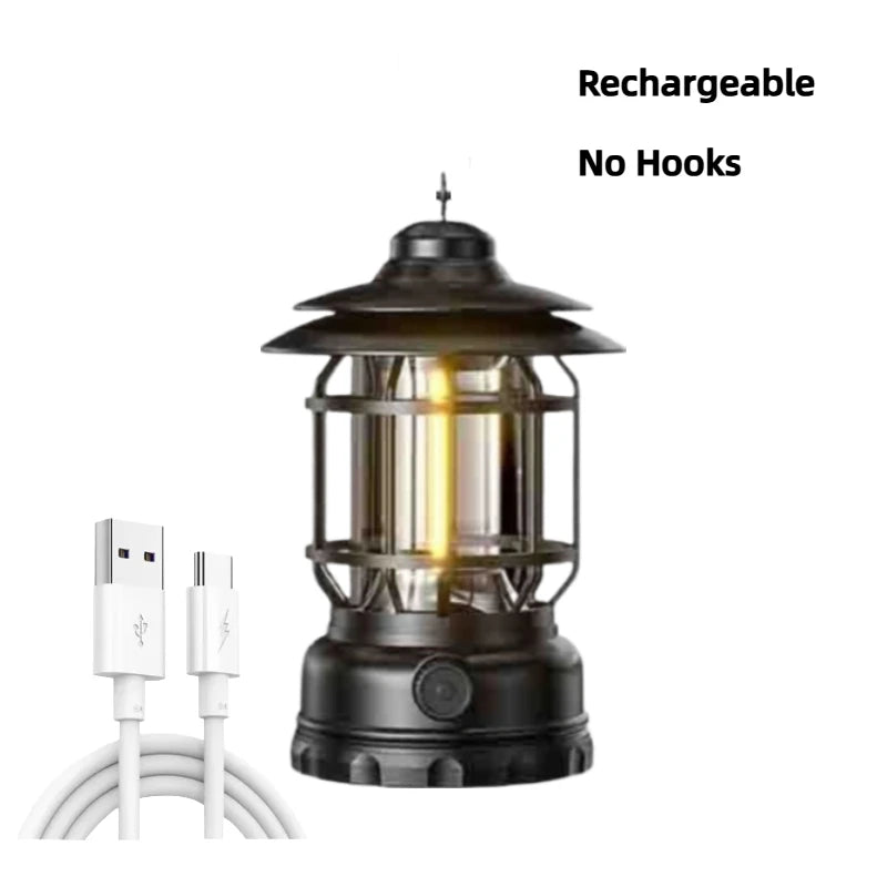 2-in-1 Solar Camping Lantern USB Rechargeable Light
