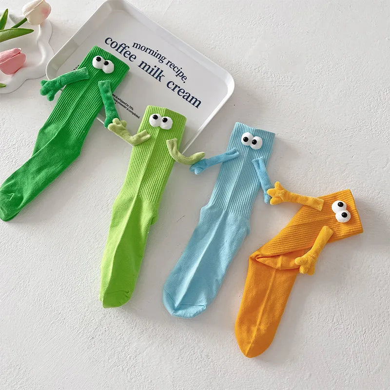 Magnetic Holding Hands Socks Funny Couple Gift Men Women Socks