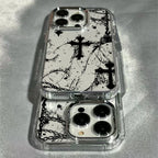 Gothic Cross Mark Clear Case for iPhone 11 12 13 14 15 16 17 Pro Max