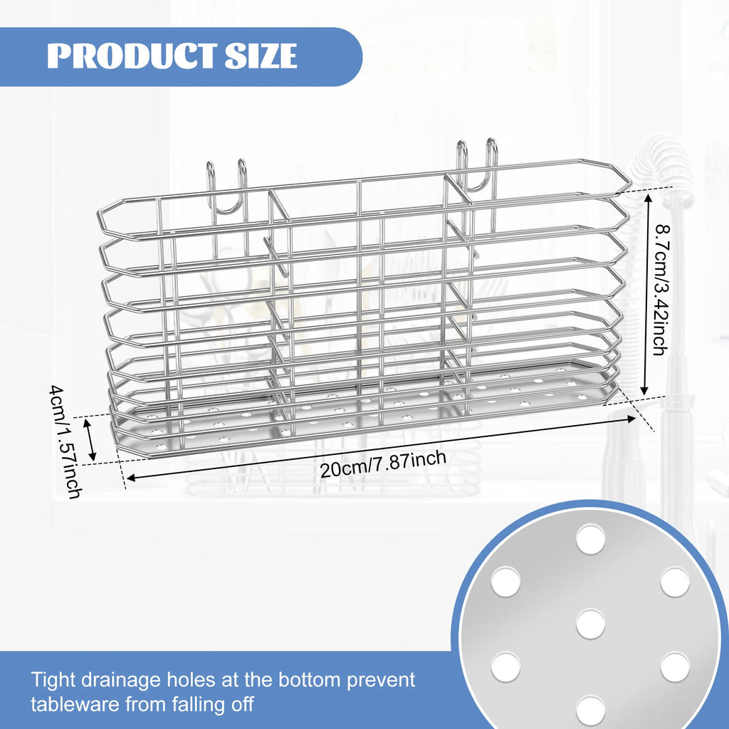 Stainless Steel Utensil Holder Hanging Cutlery Rack