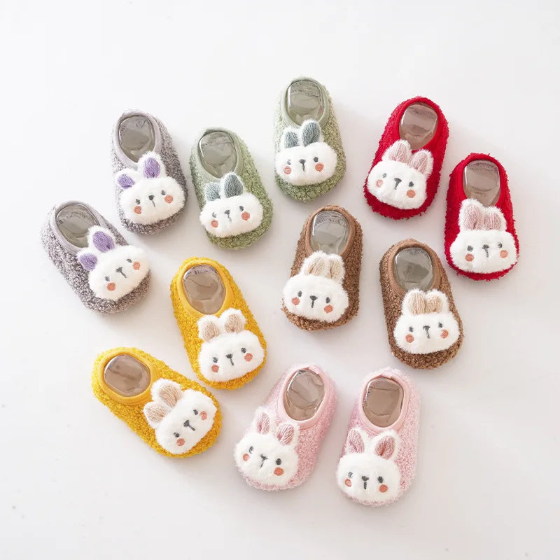 Cartoon Rabbit Baby Slippers Plush Warm Anti-Slip Toddler Shoes Secondary image