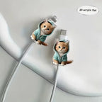 Cartoon Cat Cable Protectors (2-Pack) – Cute Charger Saver for USB-C Cables