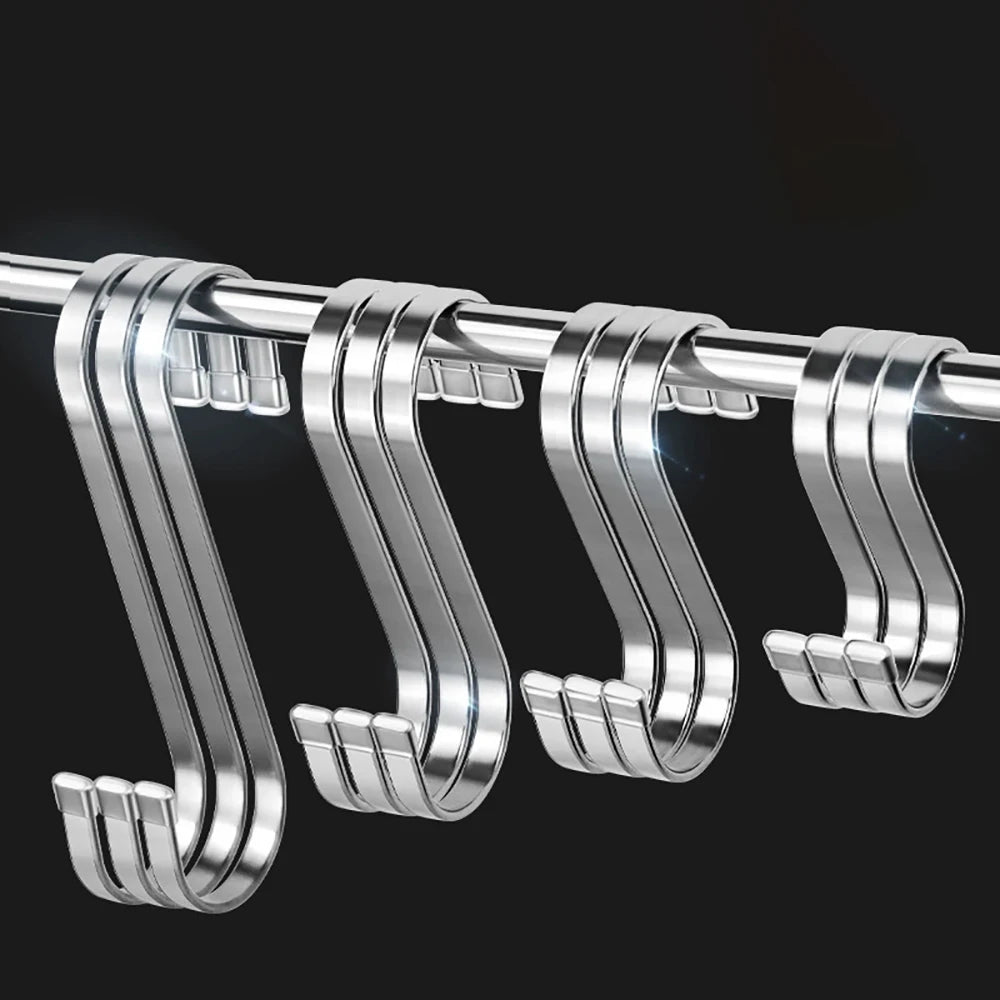 4Pcs Stainless Steel S Hooks Heavy Duty Kitchen Hanging Hooks