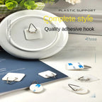 10Pcs Invisible Adhesive Plate Hangers Self-Adhesive Wall Hooks