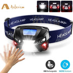 8 Mode Rechargeable LED Headlamp Motion Sensor Light