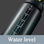 2L Motivational Water Bottle with Straw Fitness Jug