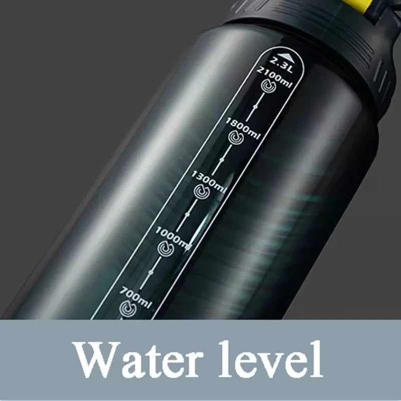 2L Motivational Water Bottle with Straw Fitness Jug