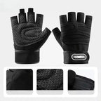 Fingerless Wrist Support Gloves Gym Cycling Fitness Anti Slip Gloves