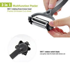 360 Degree Rotary Peeler 3-in-1 – Multifunction Vegetable & Fruit Cutter Slicer