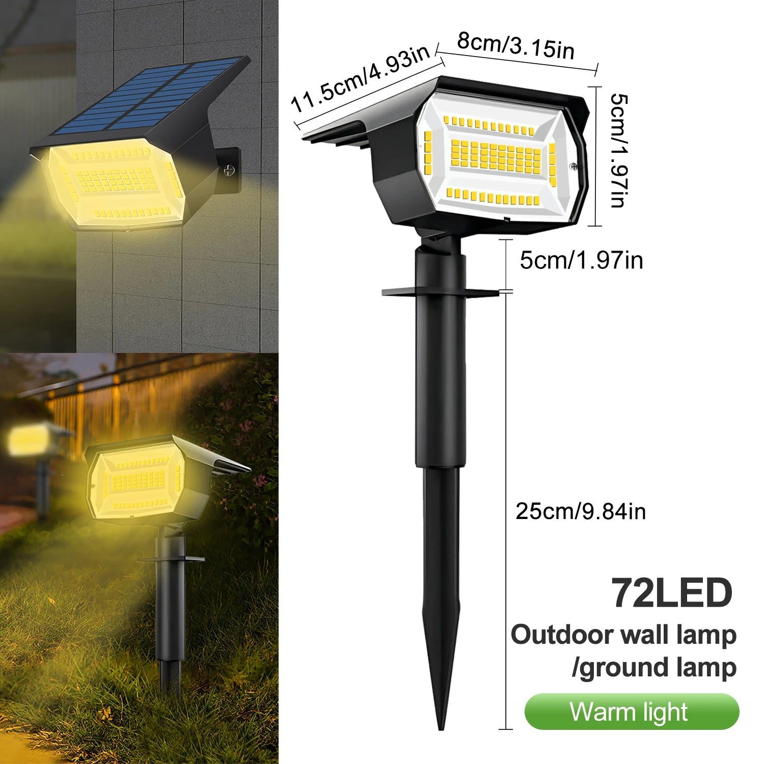 72/68 LED Solar Landscape Lights
