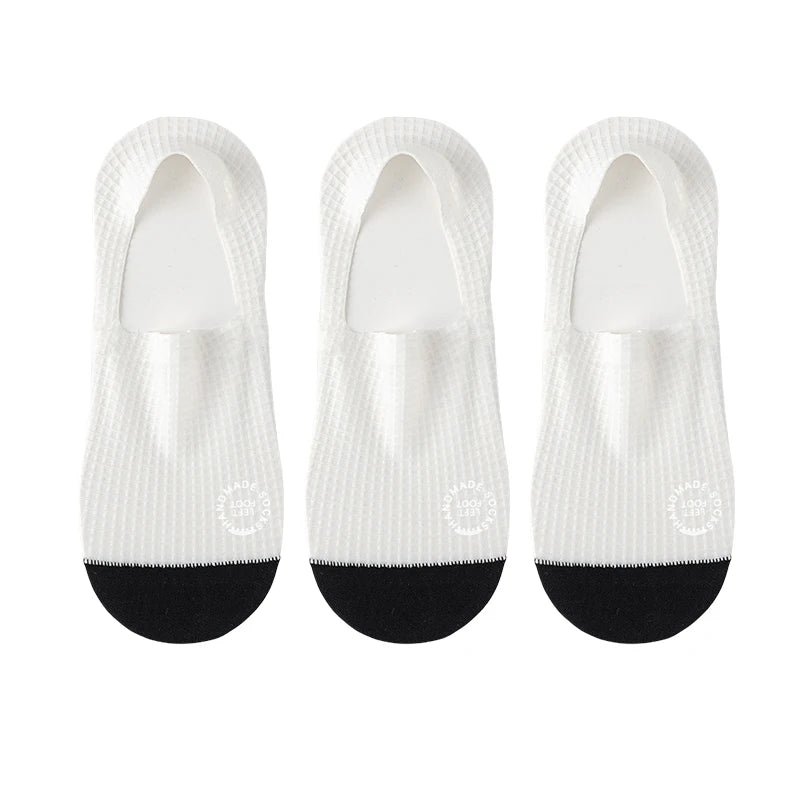 Men Invisible Socks 3Pairs Breathable No Show Mesh Casual