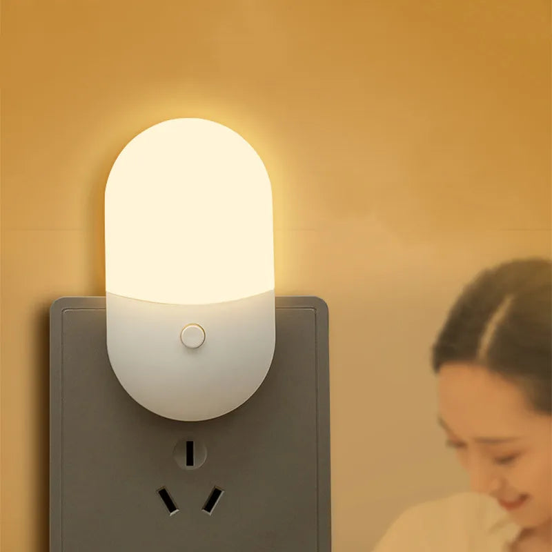 LED Mini Night Light Plug-In Bedside Sleep Lamp