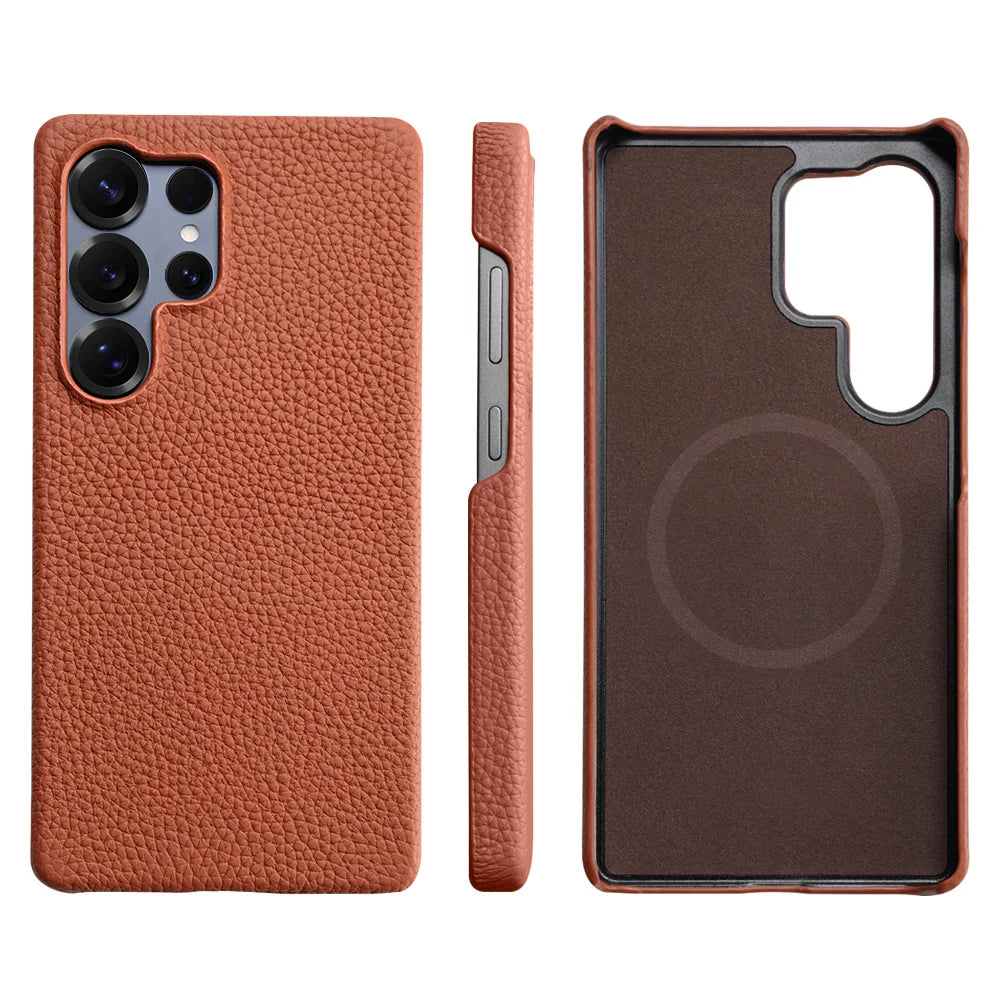 MagSafe Magnetic Leather Case for Samsung S24 S25 S26 Ultra Plus Cover