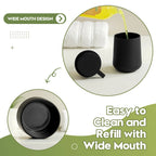 Matte Black Liquid Soap Dispenser 11oz Modern Bathroom & Kitchen Pump Bottle