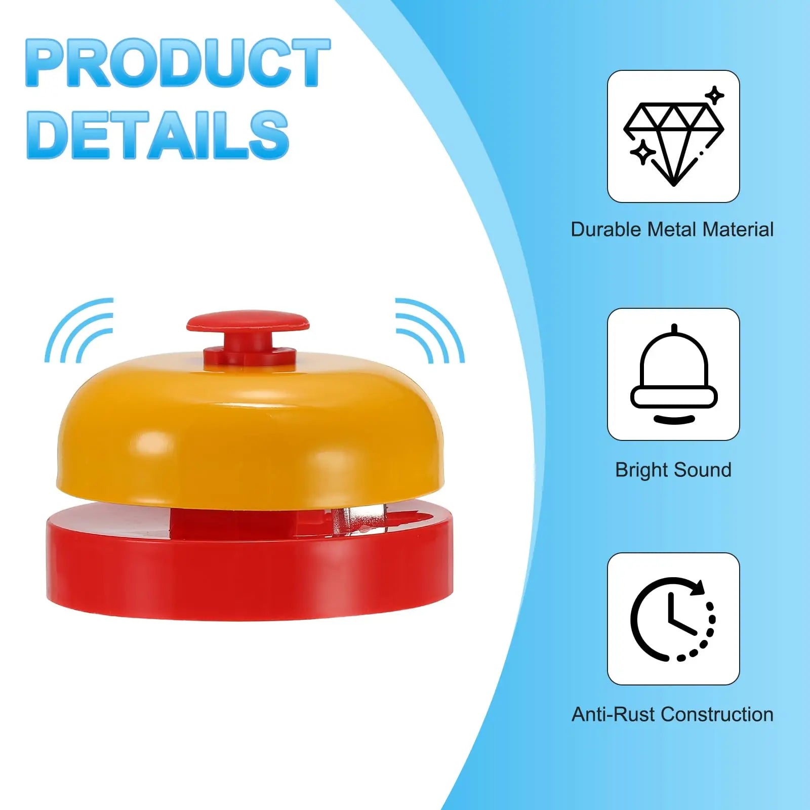 Desk Service Bell | Stainless Steel Call Bell for Reception & Hotels