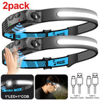 USB Rechargeable Induction COB LED Headlamp Waterproof