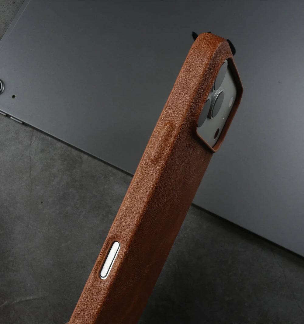 Premium Leather Business Case for iPhone 17 Air 16 15 14 13 12 Pro Max