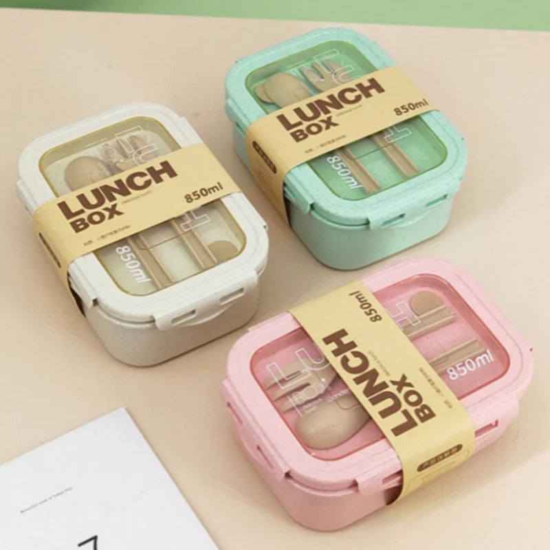 850ML Divided Lunch Box Microwave Safe Bento Food Storage Container Main image