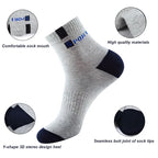5 Pairs Men Cotton Sports Crew Socks Breathable Soft Summer