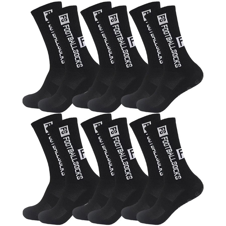 6 Pairs Non Slip Grip Socks Men Women Multi-Sport Anti-Slip