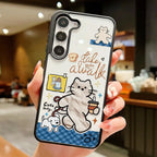 Cute Cat Wrist Strap Case For Samsung A26 A36 A56 S24 S25 S26 Ultra