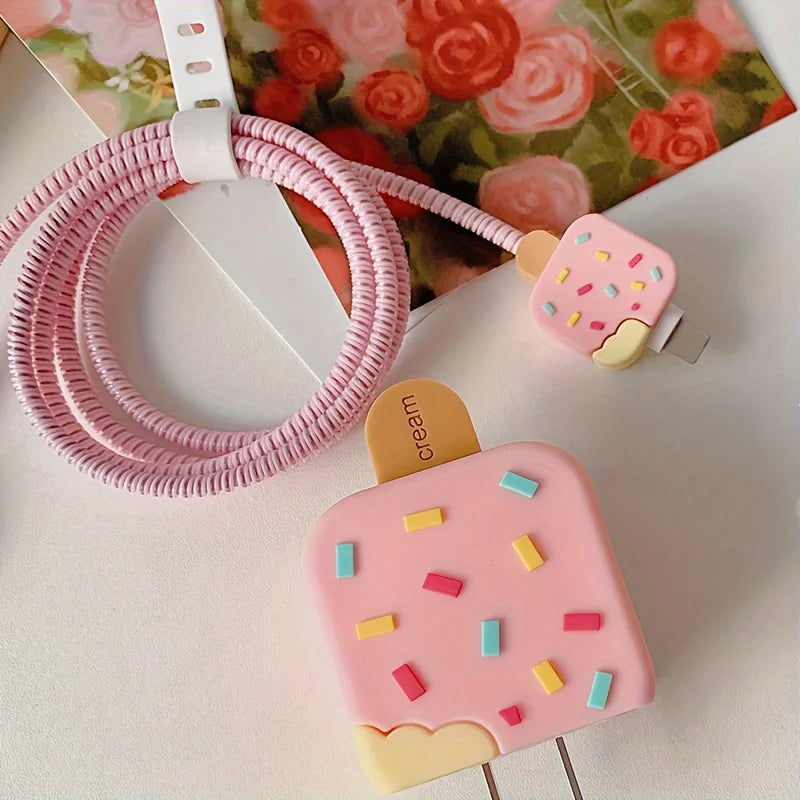 Cute Ice Cream iPhone Charger Protector Case