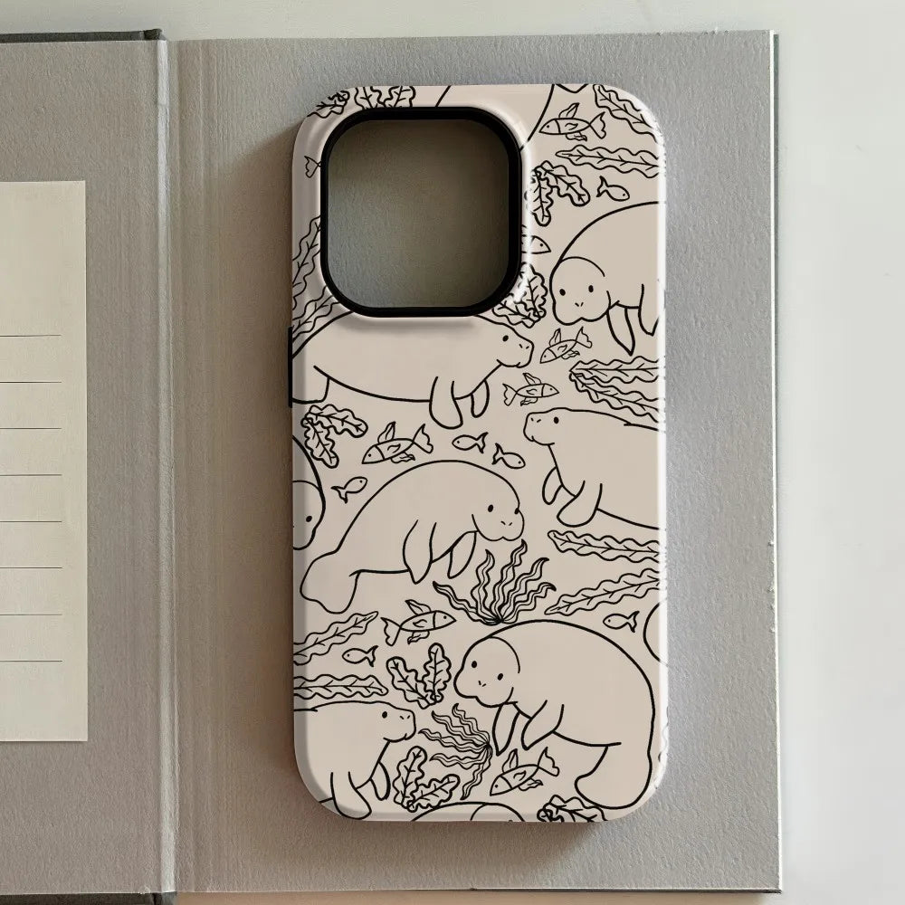 Luxury Cute Animal Double-Layer Case for iPhone 17 16 15 14 13 Pro Max