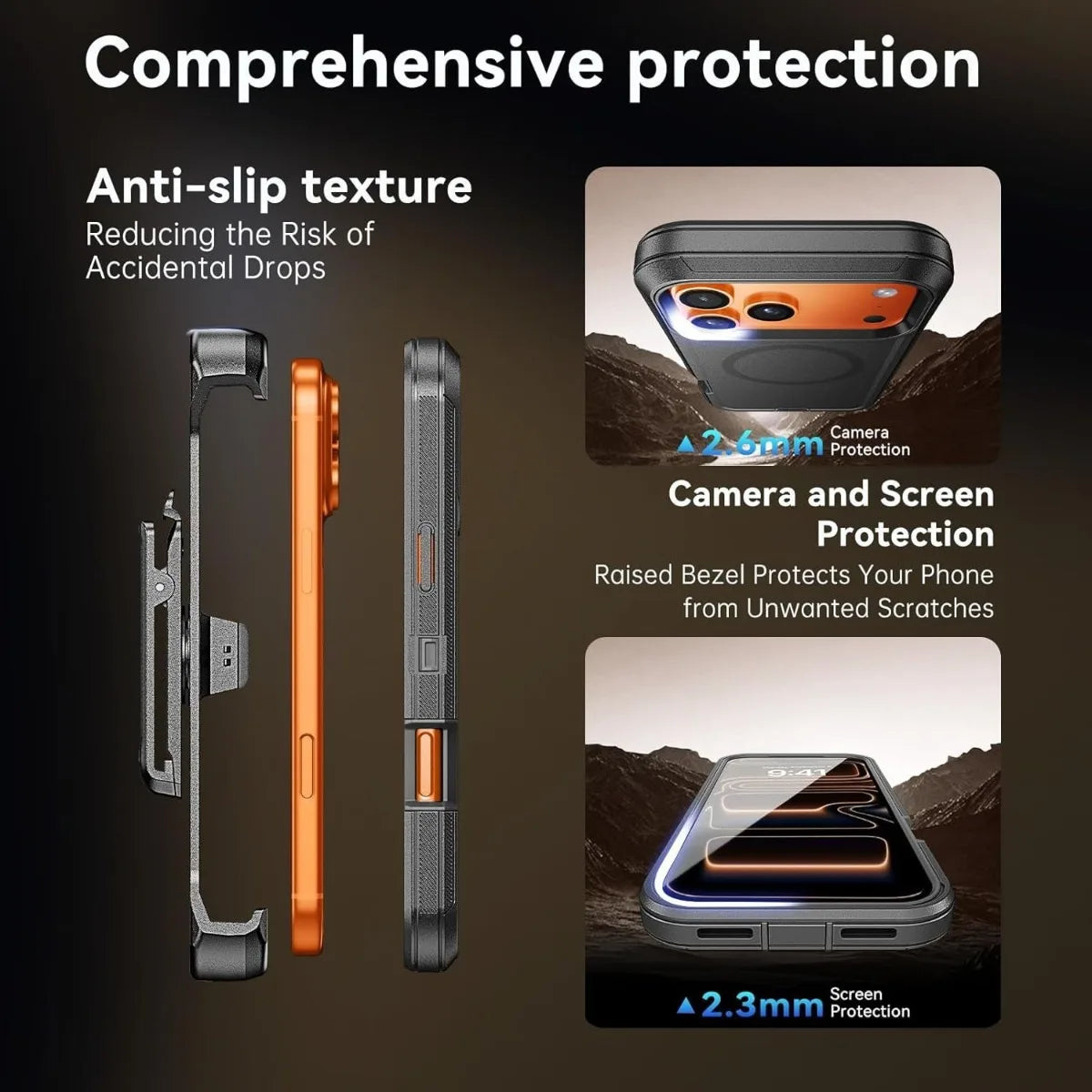 Shockproof iPhone Case – Dual Layer Armour Belt Clip