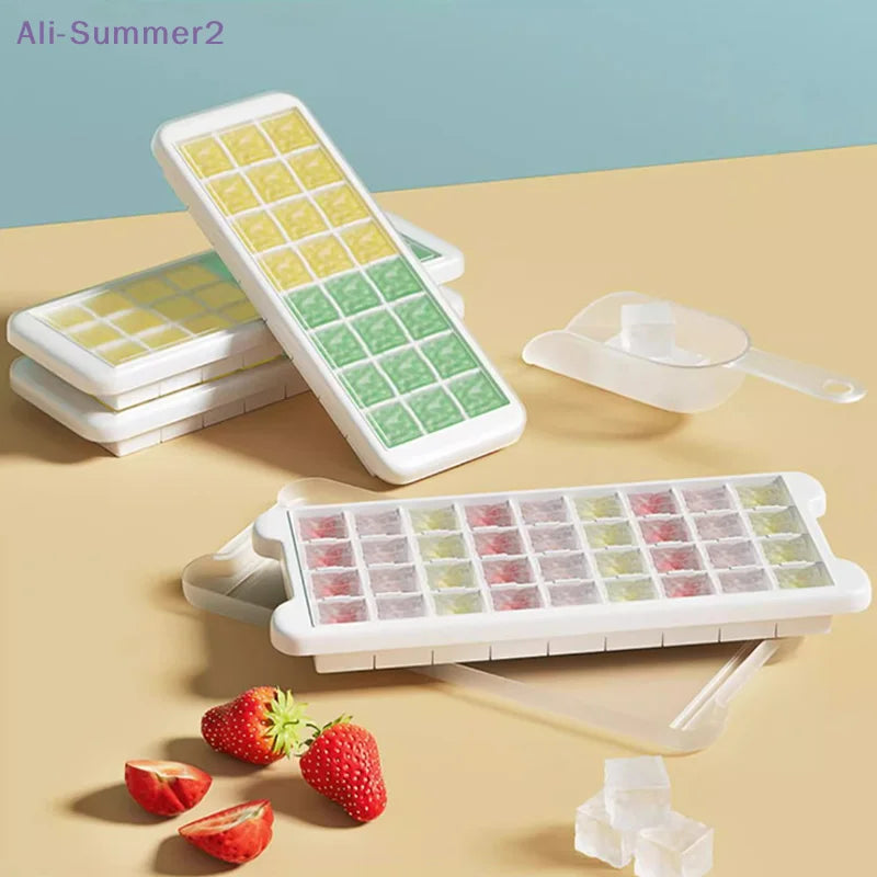 24/36 Grid Ice Cube Tray UK Silicone Ice Mold With Lid