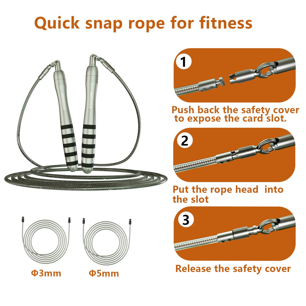CrossFit Steel Wire Speed Jump Rope Men Home Gym Workout Fitness
