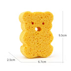 3PCS Baby Bath Sponge Cartoon Animal Loofah Set for Kids