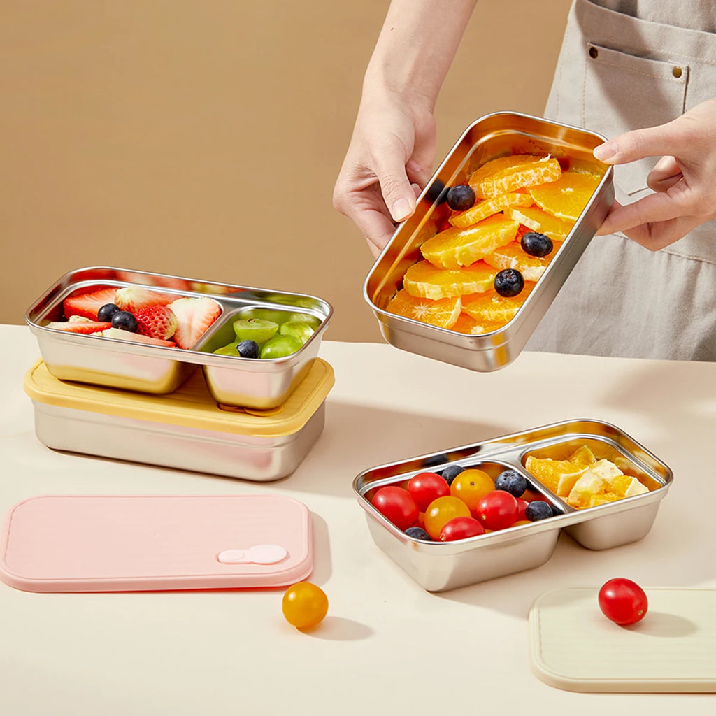 WORTHBUY 304 Stainless Steel Lunch Box Leakproof Stackable Food Container