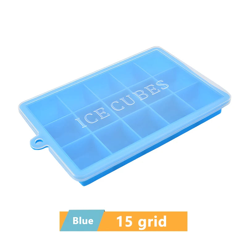 Large Silicone Ice Cube Tray Jumbo Square Ice Maker Mold (4–24 Grid)