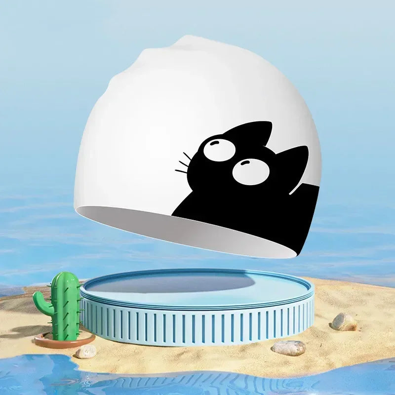 Kids Silicone Swimming Cap Waterproof Ear Protection Swim Hat