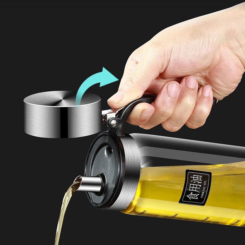 Glass Oil Bottle & Seasoning Set Leakproof Soy Sauce & Vinegar Pot