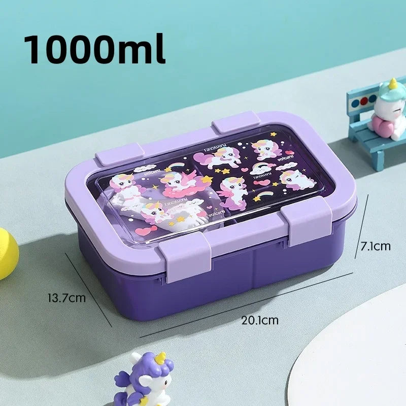 Cartoon Lunch Box 1000/1350ML Sealed Leakproof Bento Food Container