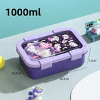 Cartoon Lunch Box 1000/1350ML Sealed Leakproof Bento Food Container