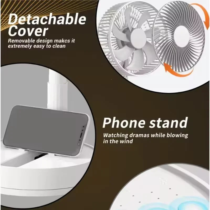 8 Inch Portable Desk Fan UK Oscillating Foldable Cooling Fan