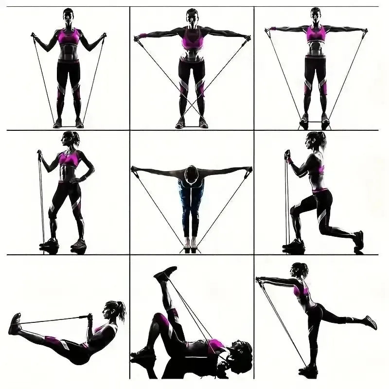 11 Piece Resistance Bands Set Home Gym Fitness Chest Expander Training