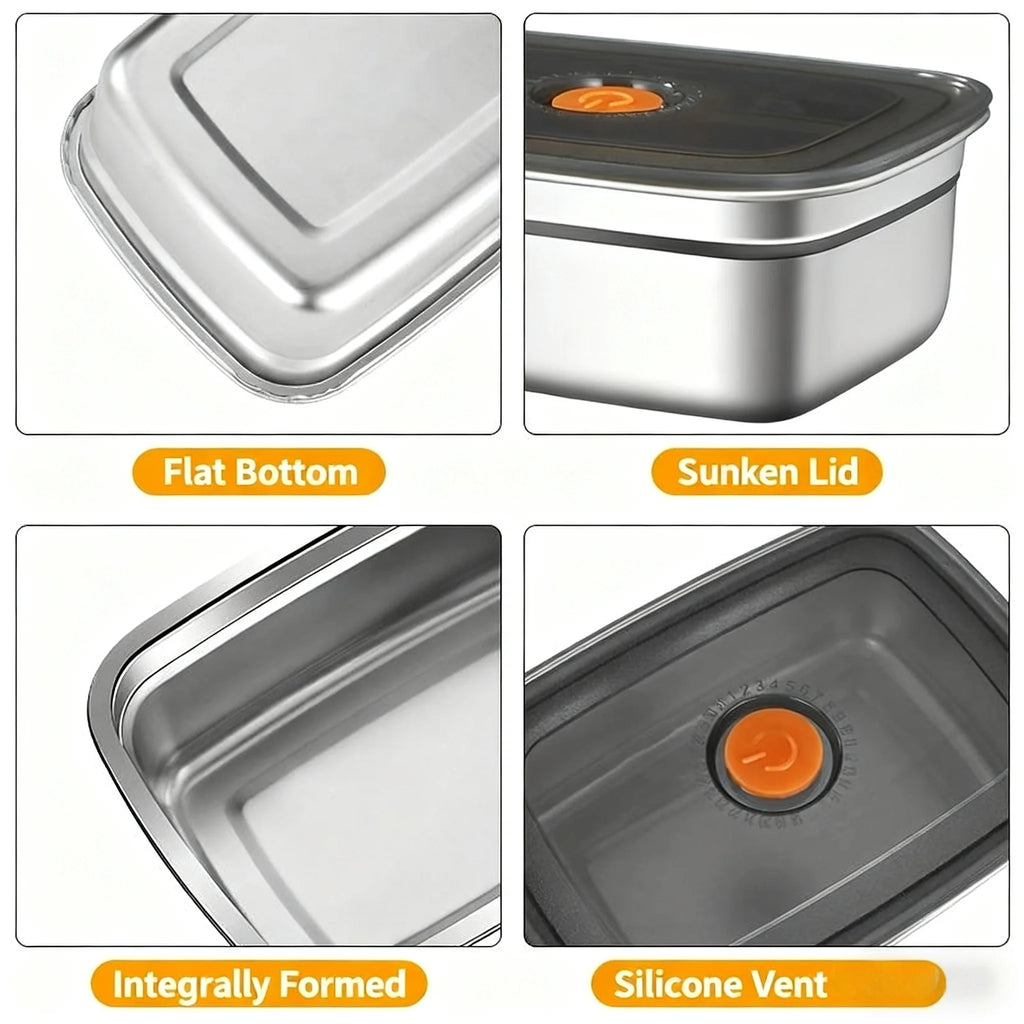 Stainless Steel Camping Lunch Box Leakproof Large Capacity Bento Box