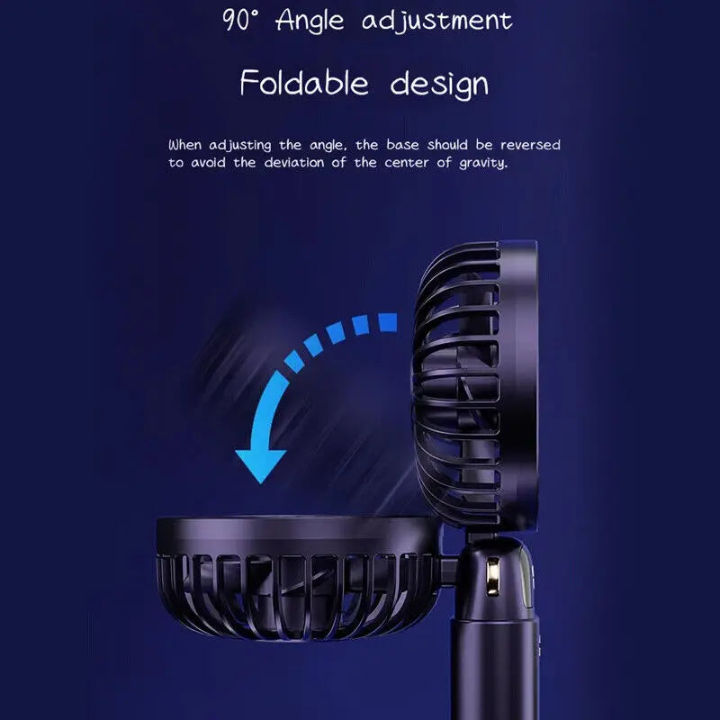 Portable Mini Folding Desk Fan USB Rechargeable Cooling Cooler Fan