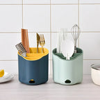Double Layer Cutlery Holder Drain Rack Organizer