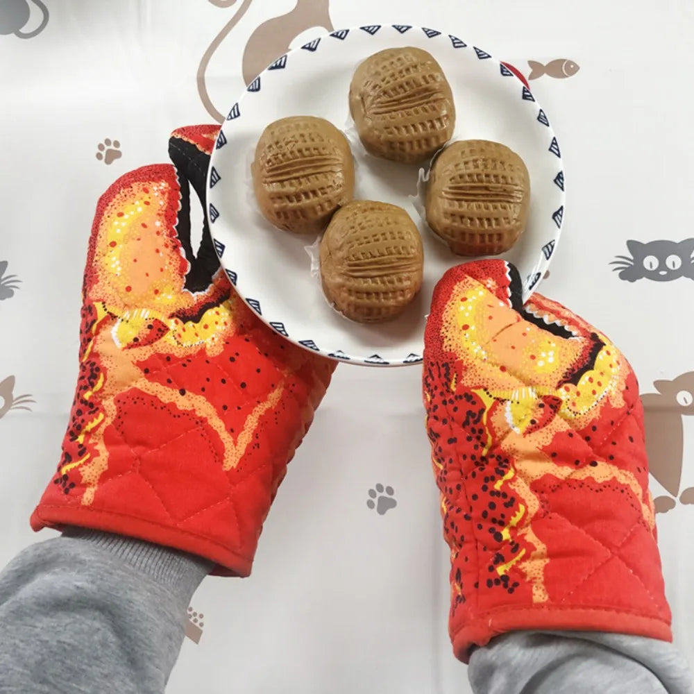 Lobster Claw Oven Mitts – Long Heat-Resistant Cotton Baking Gloves