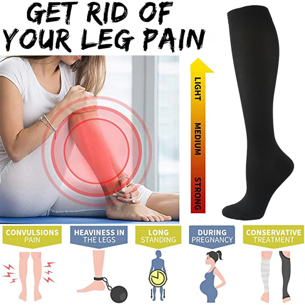 Compression Socks Varicose Veins Anti Fatigue Flight Running Travel UK