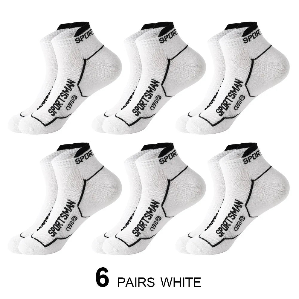 6 Pairs Men Sports Socks Breathable Mesh Running Basketball Socks