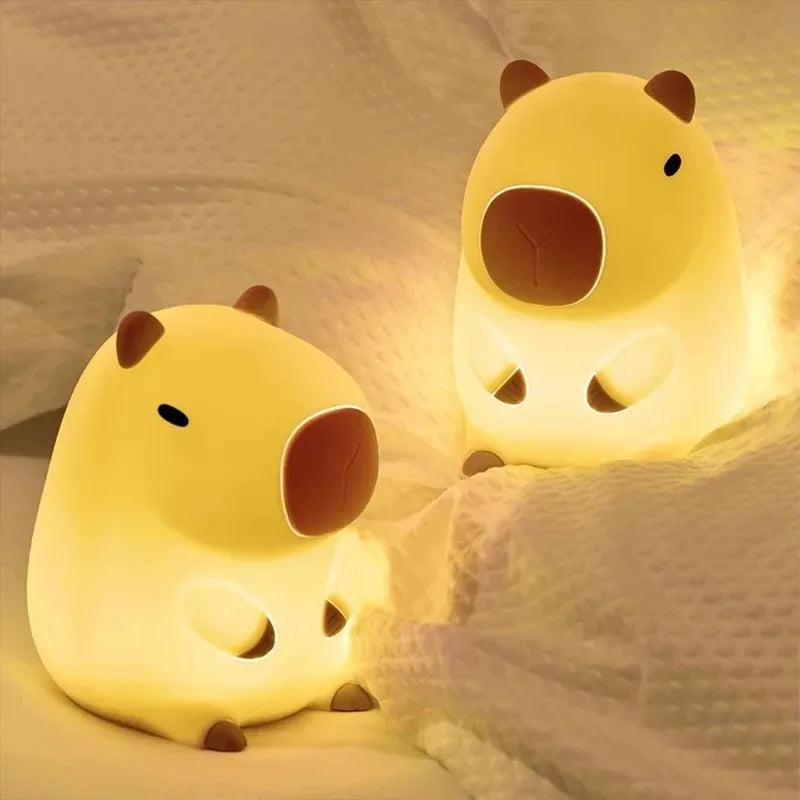 Cute Capybara Night Light Silicone Bedside Lamp