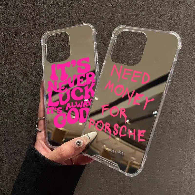 Graffiti Mirror Acrylic Case for iPhone 11 12 13 14 15 16 17 Pro Max