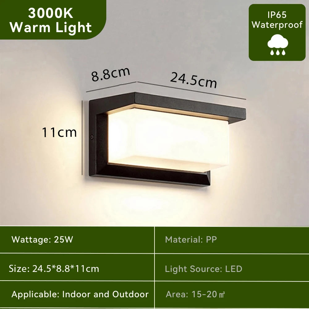 Waterproof LED Wall Light for Porch, Garden & Outdoor Pathways