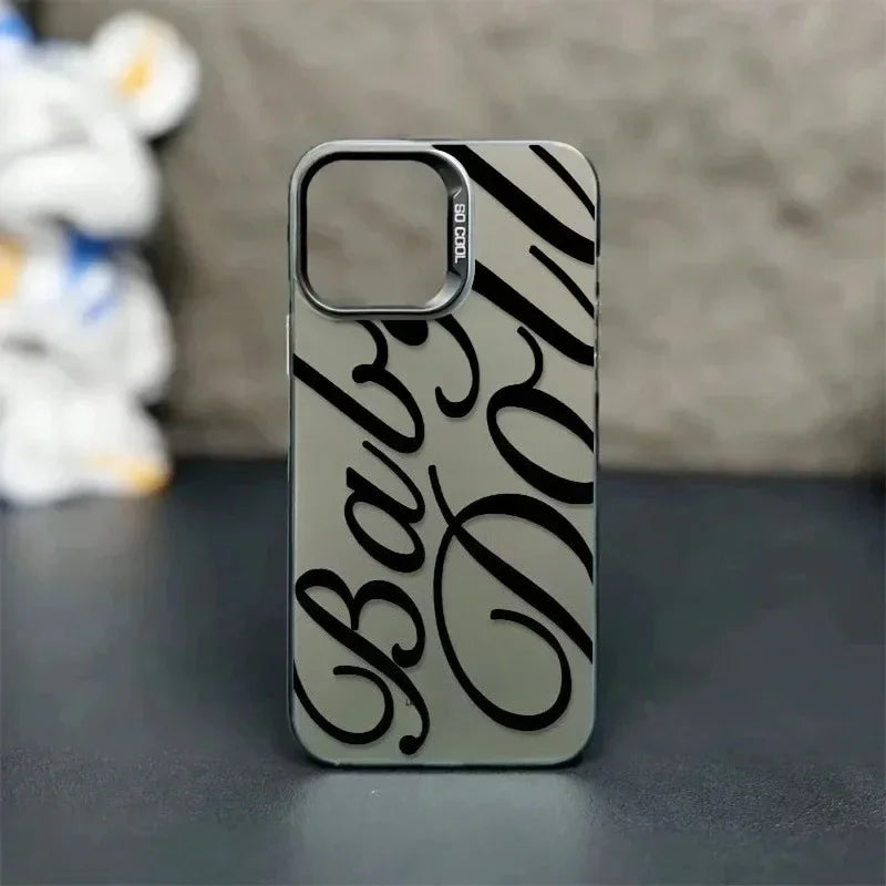 Creative Letter Print Case for iPhone 11 12 13 14 15 16 17 Air