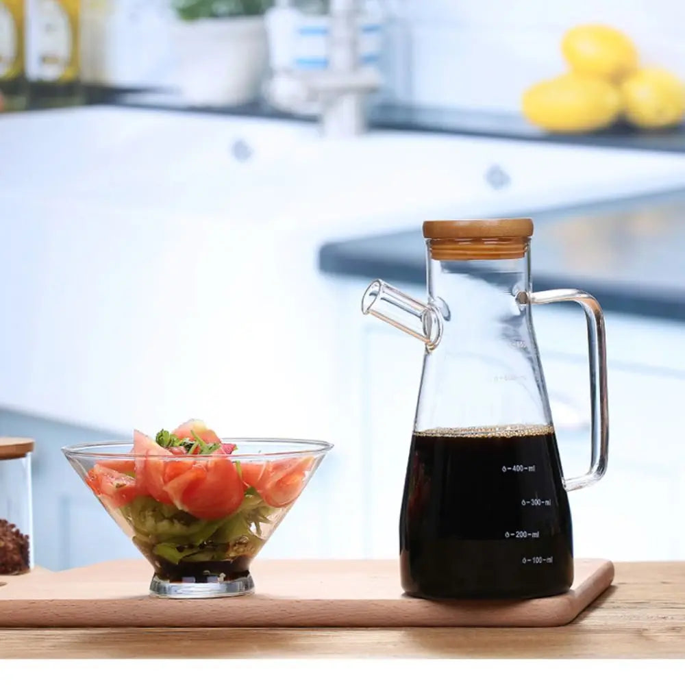 900/1000ml Glass Oil Bottle Heat Resistant Oil Dispenser with Handle